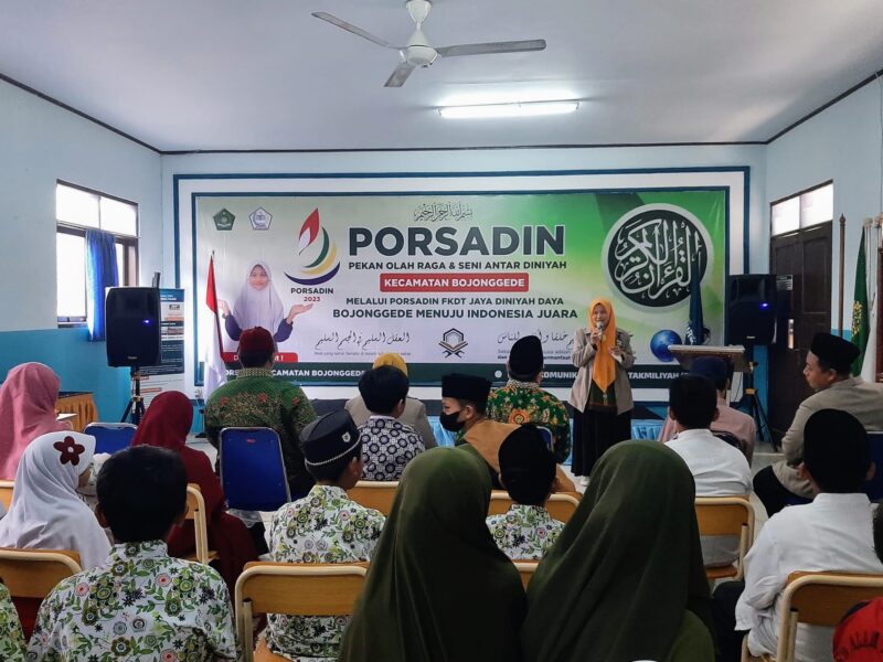 Sambutan PORSADIN tingkat kecamatan Bojonggede SDI Perwanida Nurul Fajar